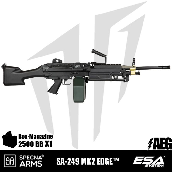 Specna Arms SA-249 MK2 EDGE™ LMG Airsoft Tüfeği – Siyah