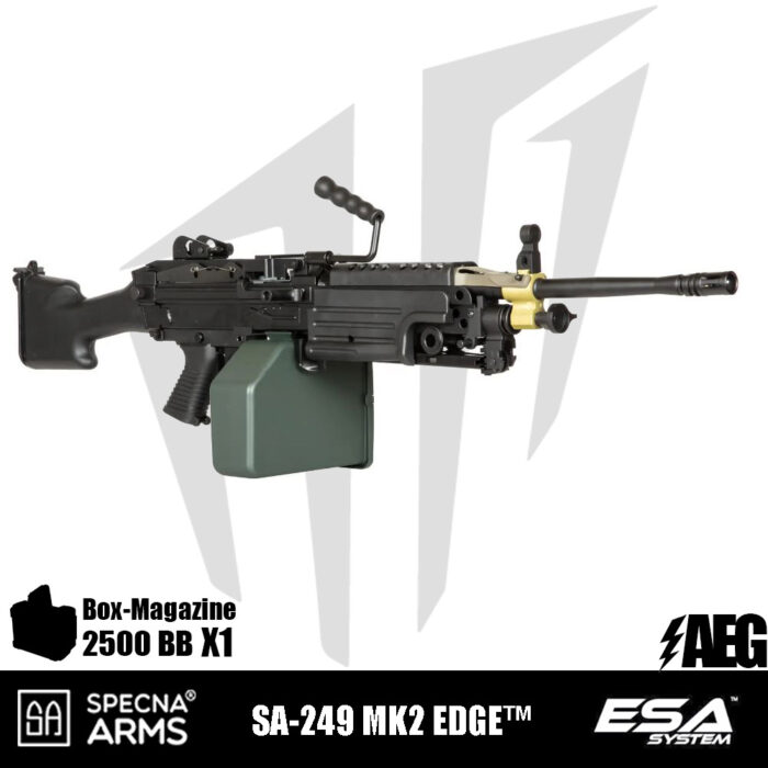 Specna Arms SA-249 MK2 EDGE™ LMG Airsoft Tüfeği – Siyah