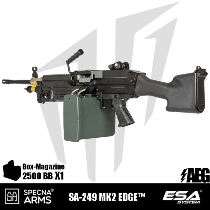 Specna Arms SA-249 MK2 EDGE™ LMG Airsoft Tüfeği – Siyah