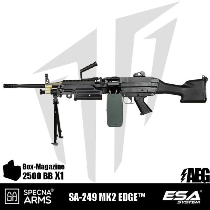 Specna Arms SA-249 MK2 EDGE™ LMG Airsoft Tüfeği – Siyah