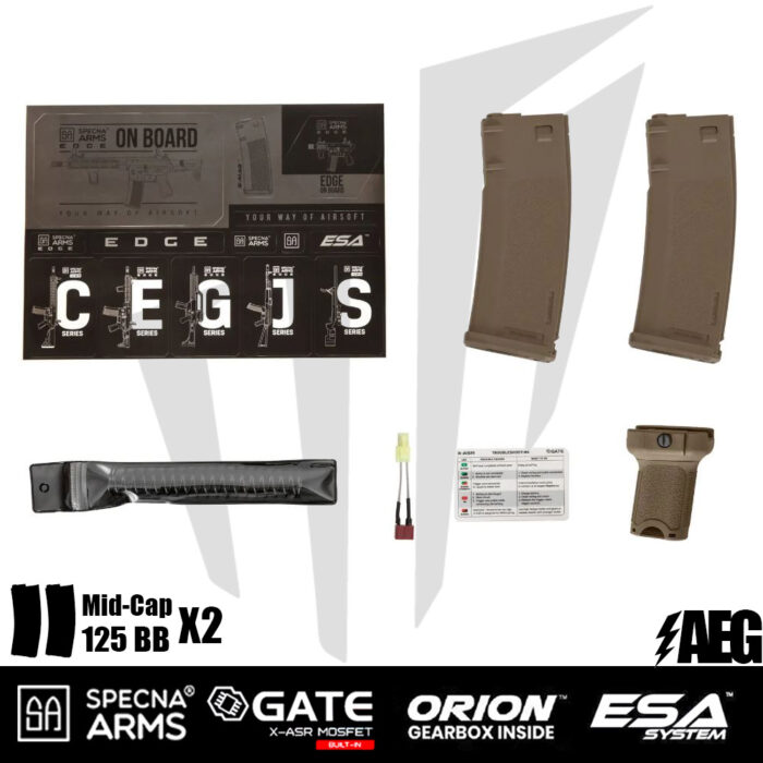 Specna Arms SA-E05 EDGE™ Airsoft Tüfeği – Light Ops Stock – Half-Tan