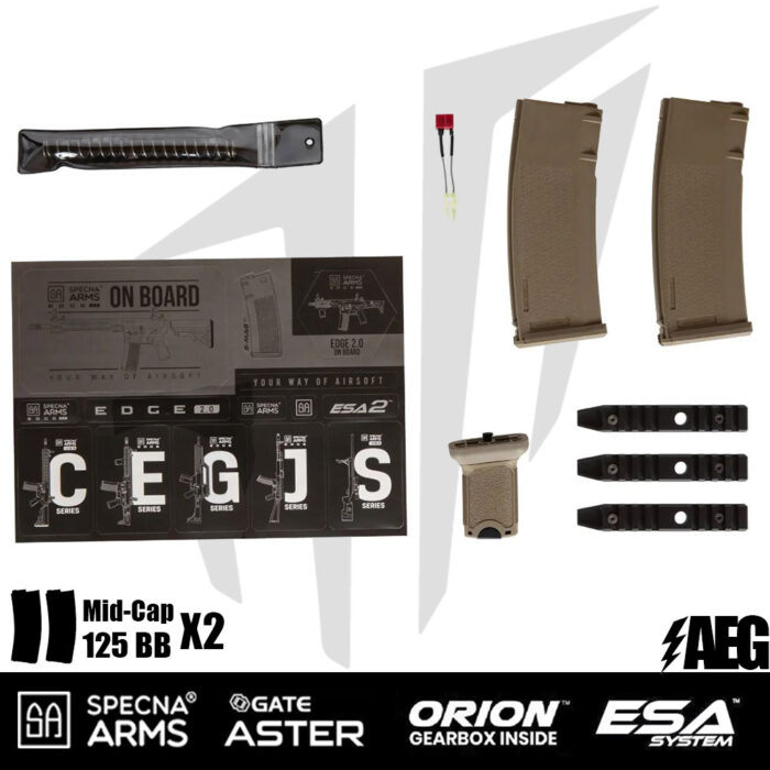 Specna Arms SA-E09-RH EDGE 2.0™ Airsoft Tüfeği Heavy Ops Stock – Half Tan