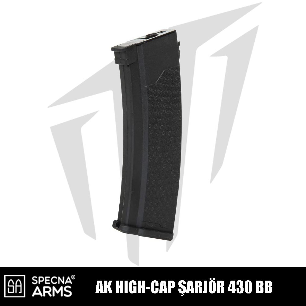 Specna Arms AK-J Serisi Airsoft Tüfekleri İçin High-Cap 430 BB’lik Airsoft Şarjör – Siyah
