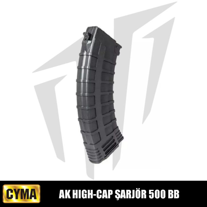 Cyma AK Airsoft Tüfekleri İçin High-Cap 500 BB’lik Airsoft Şarjör - Siyah