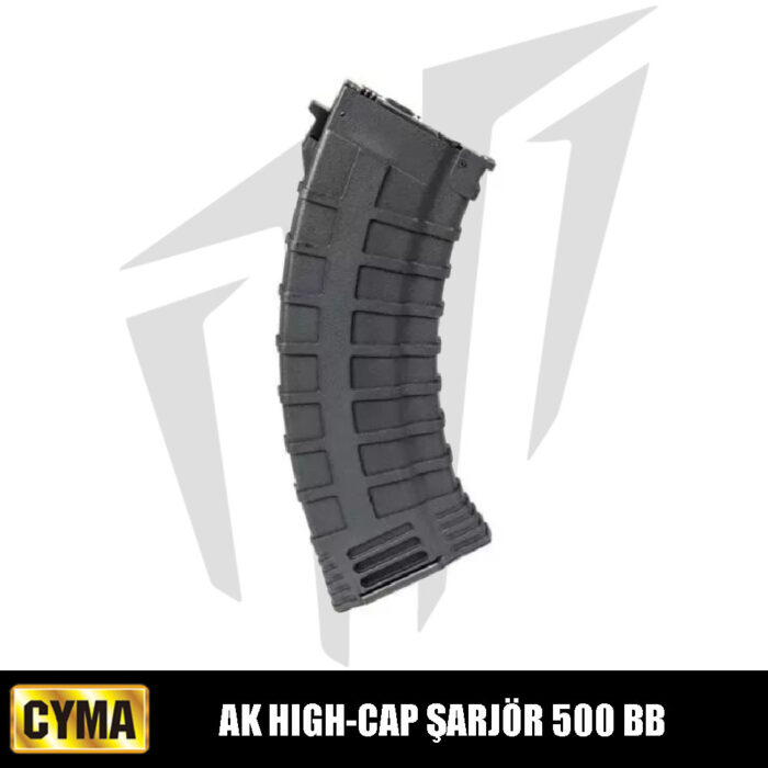 Cyma AK Airsoft Tüfekleri İçin High-Cap 500 BB’lik Airsoft Şarjör - Siyah