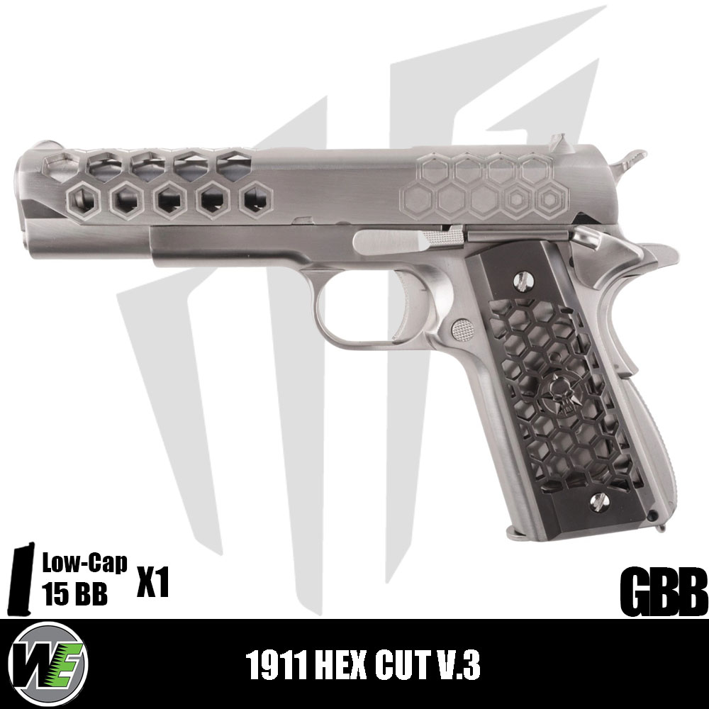 WE 1911 Hex Cut V.3 Airsoft Tabanca – Gümüş