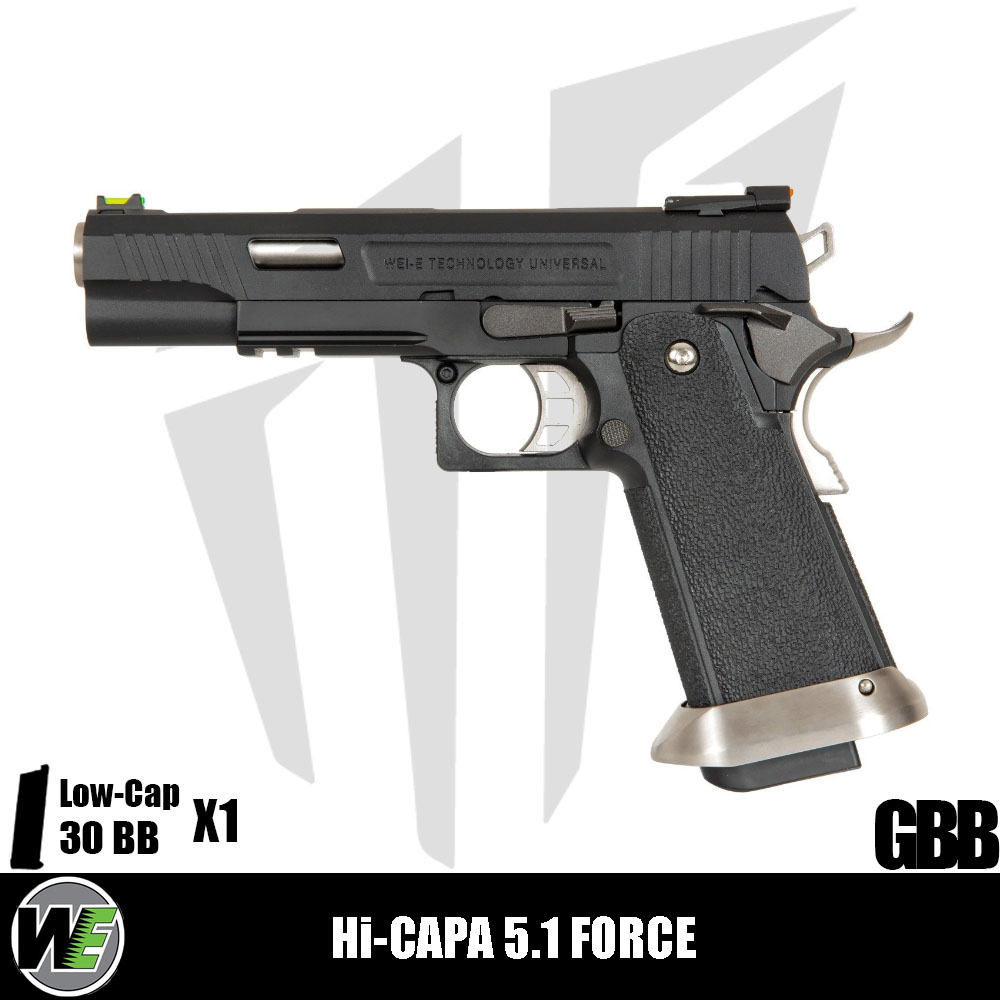 WE Hi-Capa 5.1 Force Maple Leaf Airsoft Tabanca – Siyah