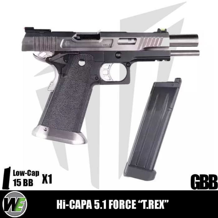 WE Hi-Capa 5.1 Force “T.REX” Airsoft Tabanca – Gümüş