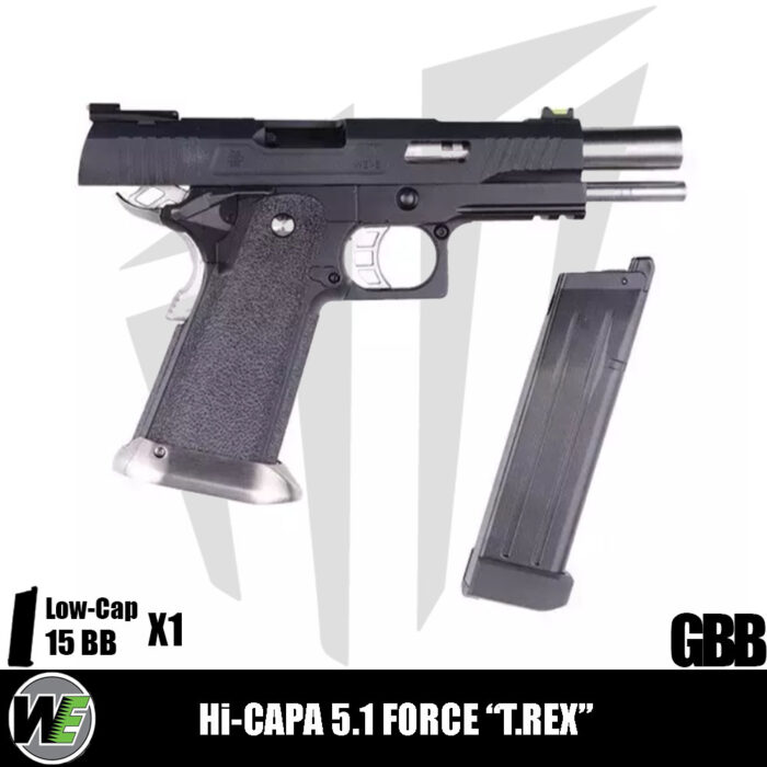 WE Hi-Capa 5.1 Force “T.REX” Airsoft Tabanca – Siyah