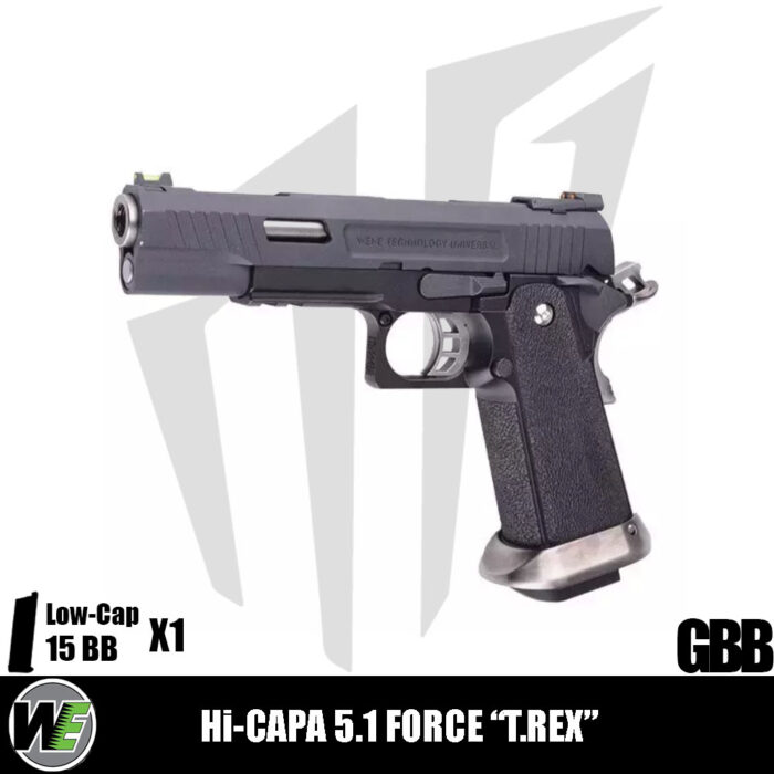 WE Hi-Capa 5.1 Force “T.REX” Airsoft Tabanca – Siyah