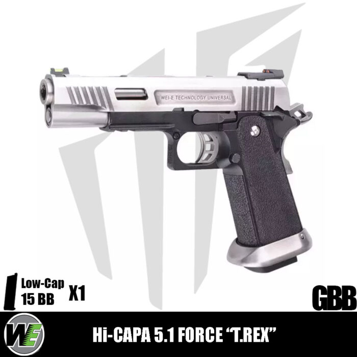 WE Hi-Capa 5.1 Force “T.REX” Airsoft Tabanca – Gümüş