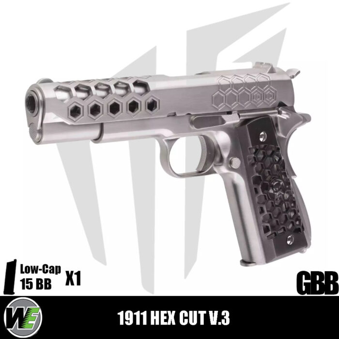 WE 1911 Hex Cut V.3 Airsoft Tabanca – Gümüş