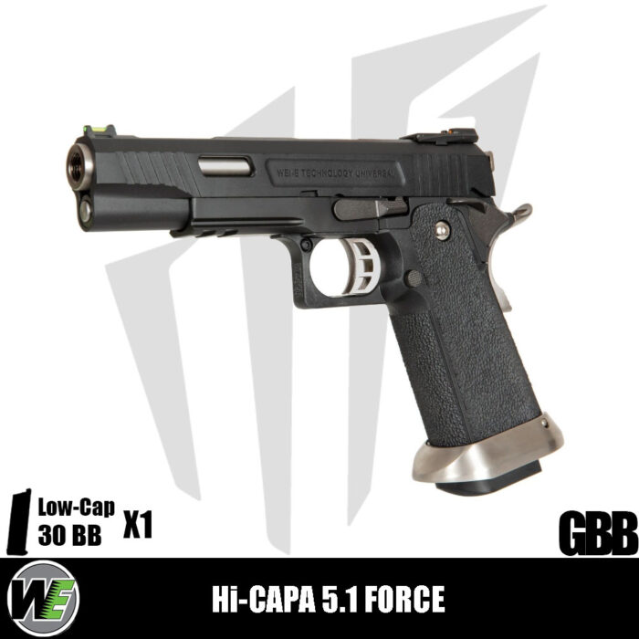 WE Hi-Capa 5.1 Force Maple Leaf Airsoft Tabanca – Siyah