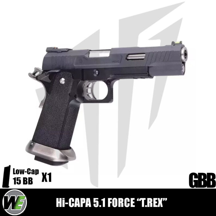 WE Hi-Capa 5.1 Force “T.REX” Airsoft Tabanca – Siyah