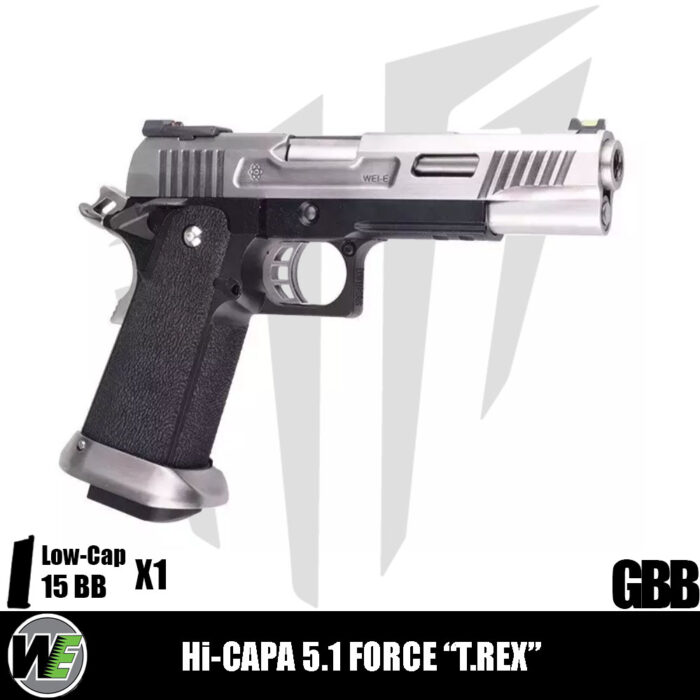 WE Hi-Capa 5.1 Force “T.REX” Airsoft Tabanca – Gümüş