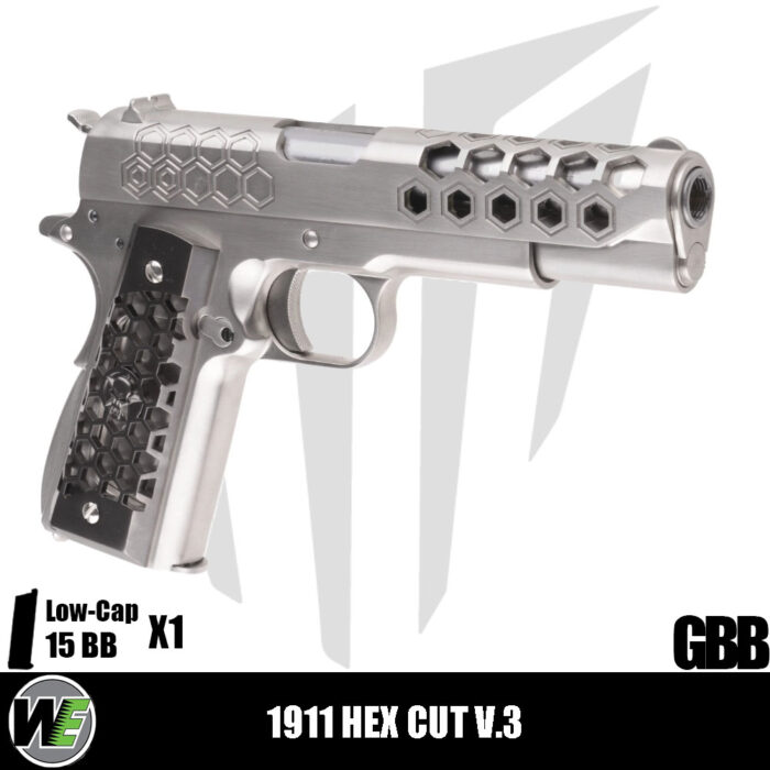 WE 1911 Hex Cut V.3 Airsoft Tabanca – Gümüş