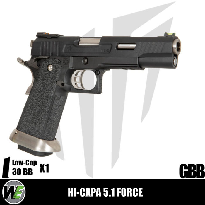 WE Hi-Capa 5.1 Force Maple Leaf Airsoft Tabanca – Siyah