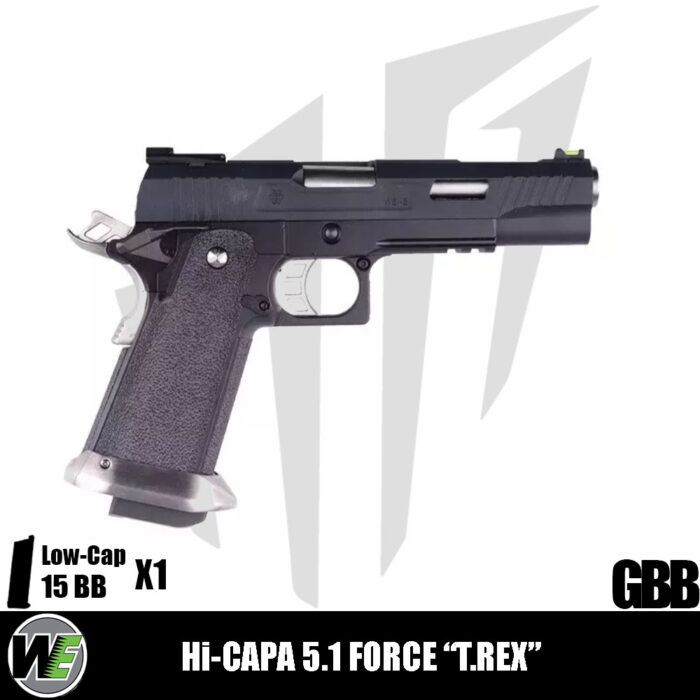 WE Hi-Capa 5.1 Force “T.REX” Airsoft Tabanca – Siyah