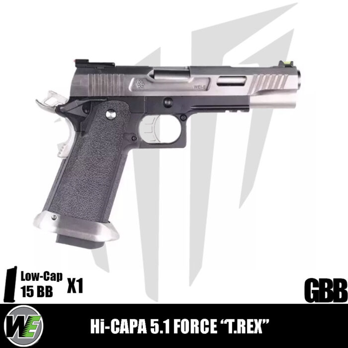 WE Hi-Capa 5.1 Force “T.REX” Airsoft Tabanca – Gümüş