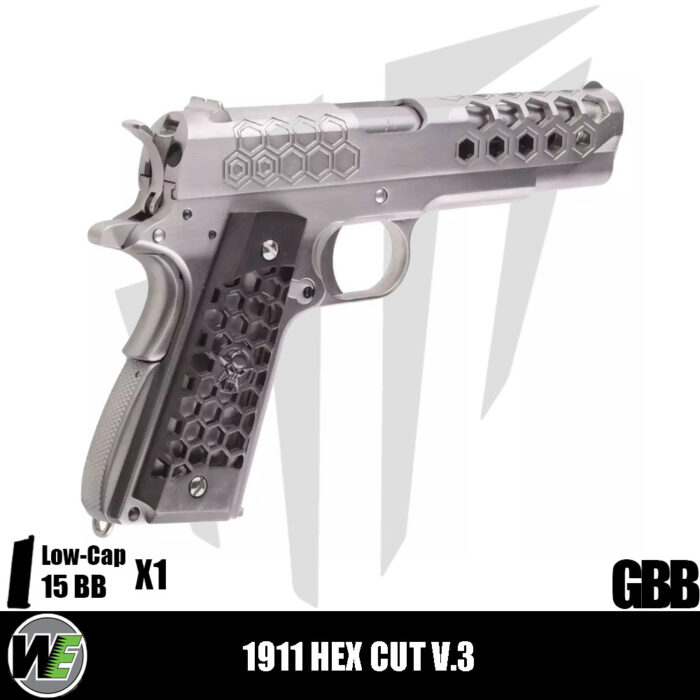 WE 1911 Hex Cut V.3 Airsoft Tabanca – Gümüş