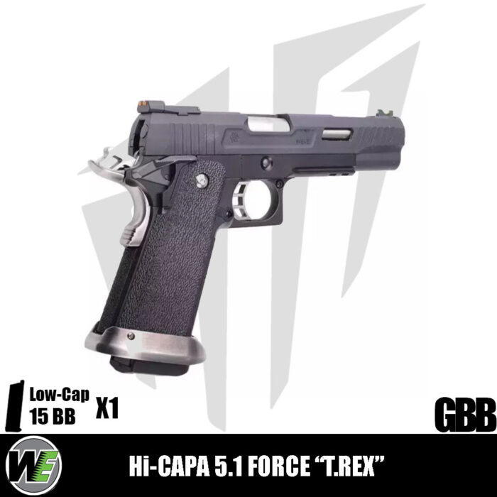 WE Hi-Capa 5.1 Force “T.REX” Airsoft Tabanca – Siyah