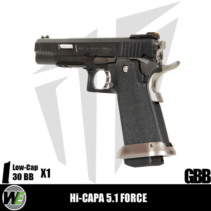 WE Hi-Capa 5.1 Force Maple Leaf Airsoft Tabanca – Siyah