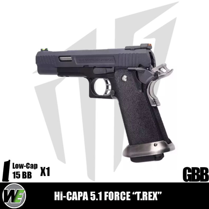 WE Hi-Capa 5.1 Force “T.REX” Airsoft Tabanca – Siyah