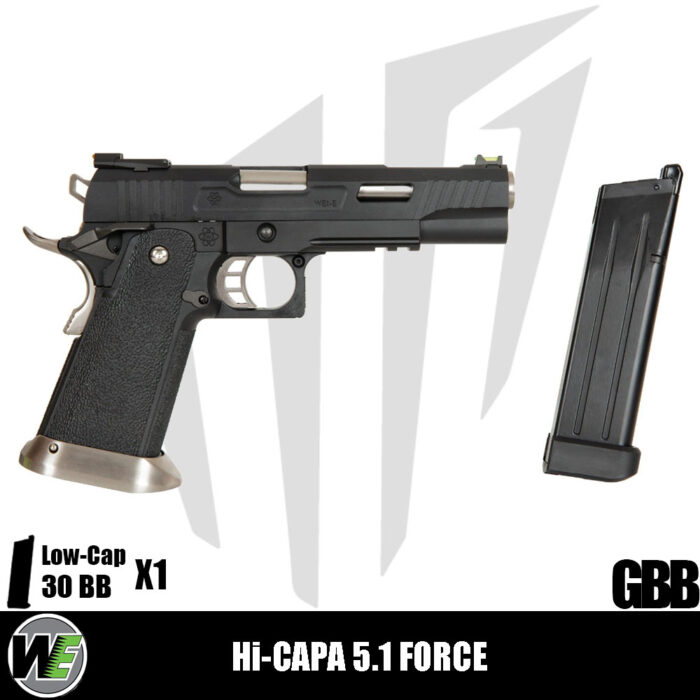 WE Hi-Capa 5.1 Force Maple Leaf Airsoft Tabanca – Siyah