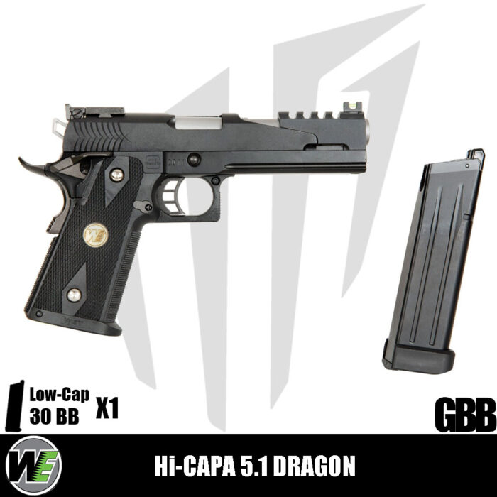 WE Hi-Capa 5.1 Dragon Maple Leaf Airsoft Tabanca – Siyah