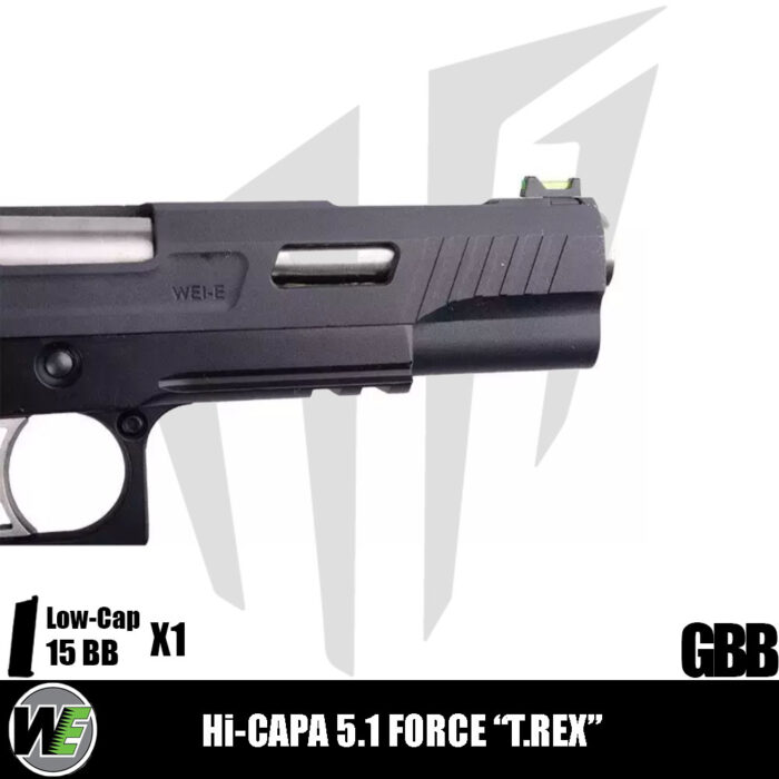 WE Hi-Capa 5.1 Force “T.REX” Airsoft Tabanca – Siyah