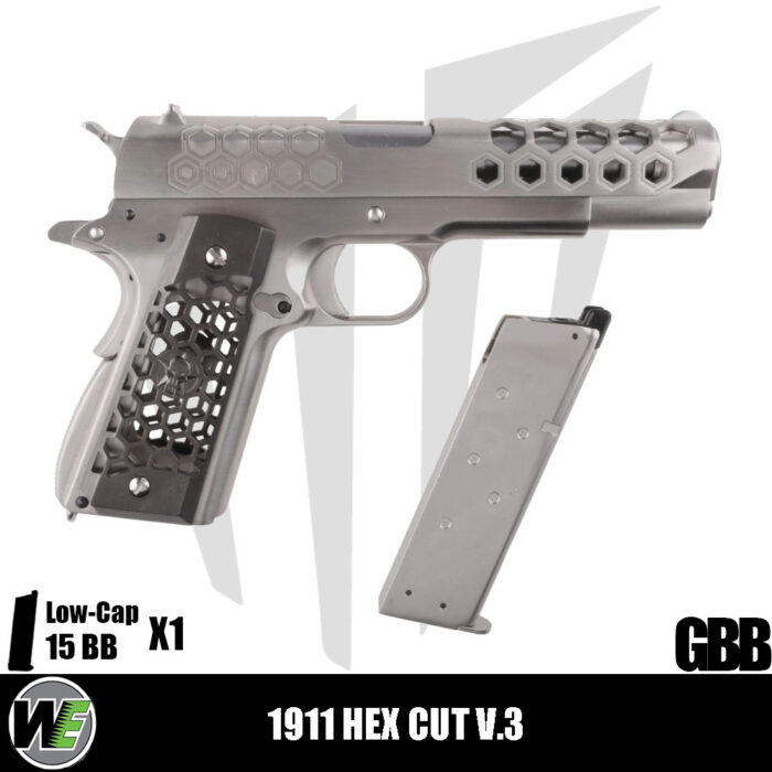 WE 1911 Hex Cut V.3 Airsoft Tabanca – Gümüş