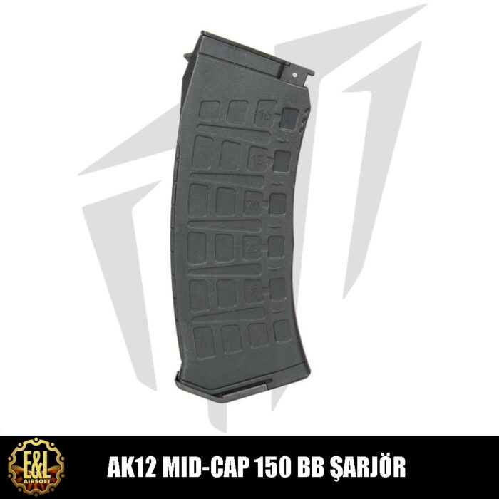 E&L AK12 Mid-Cap 150BB’lik Airsoft Şarjörü – Siyah