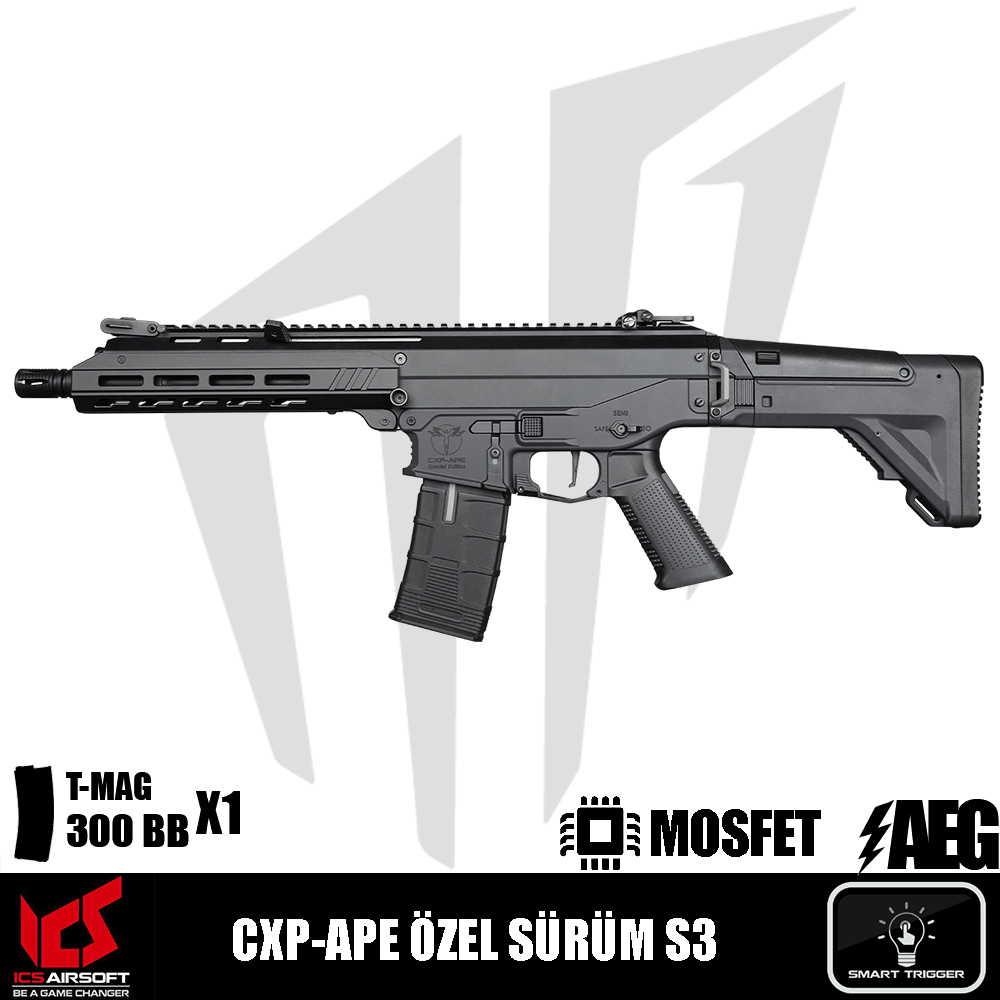 ICS Airsoft CXP-APE Özel Sürüm S3 Airsoft Tüfeği – Siyah