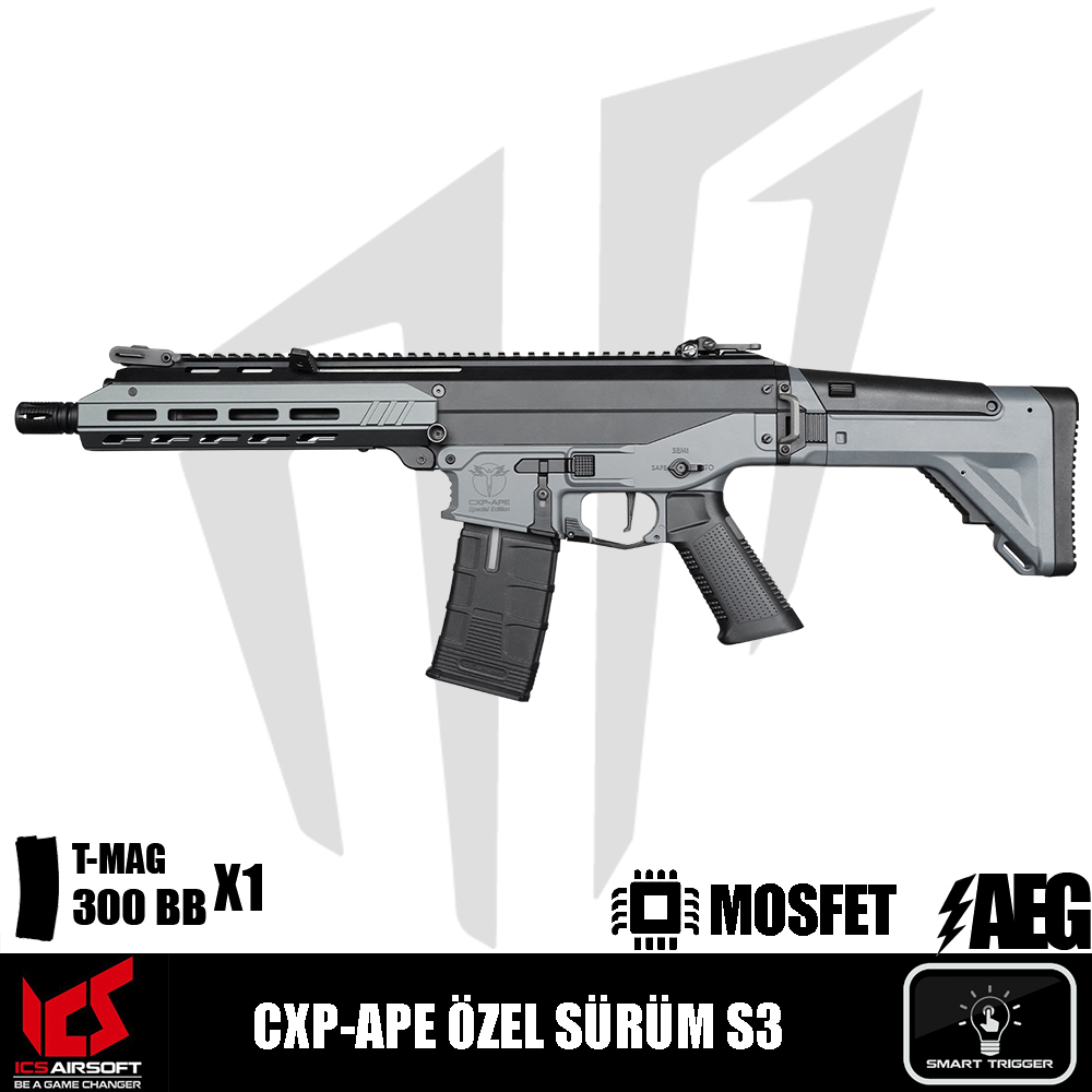 ICS Airsoft CXP-APE Özel Sürüm S3 Airsoft Tüfeği – Siyah – (DEFOLU)