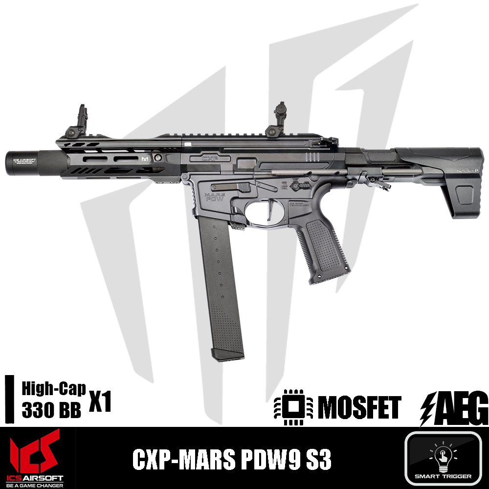 ICS Airsoft CXP-MARS PDW9 S3 Airsoft Tüfeği – Siyah