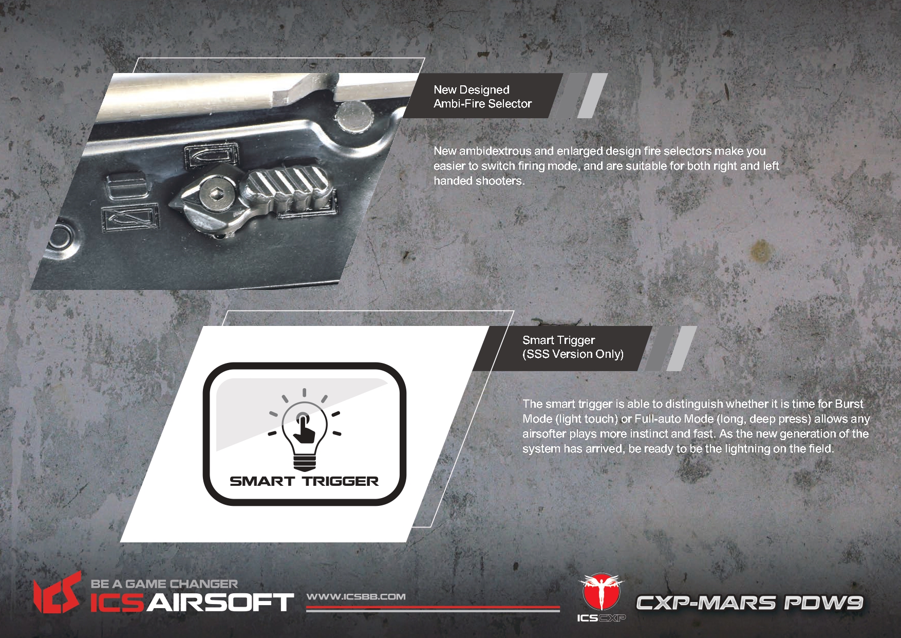 ICS Airsoft CXP-MARS PDW9 S3 Airsoft Tüfeği – Siyah