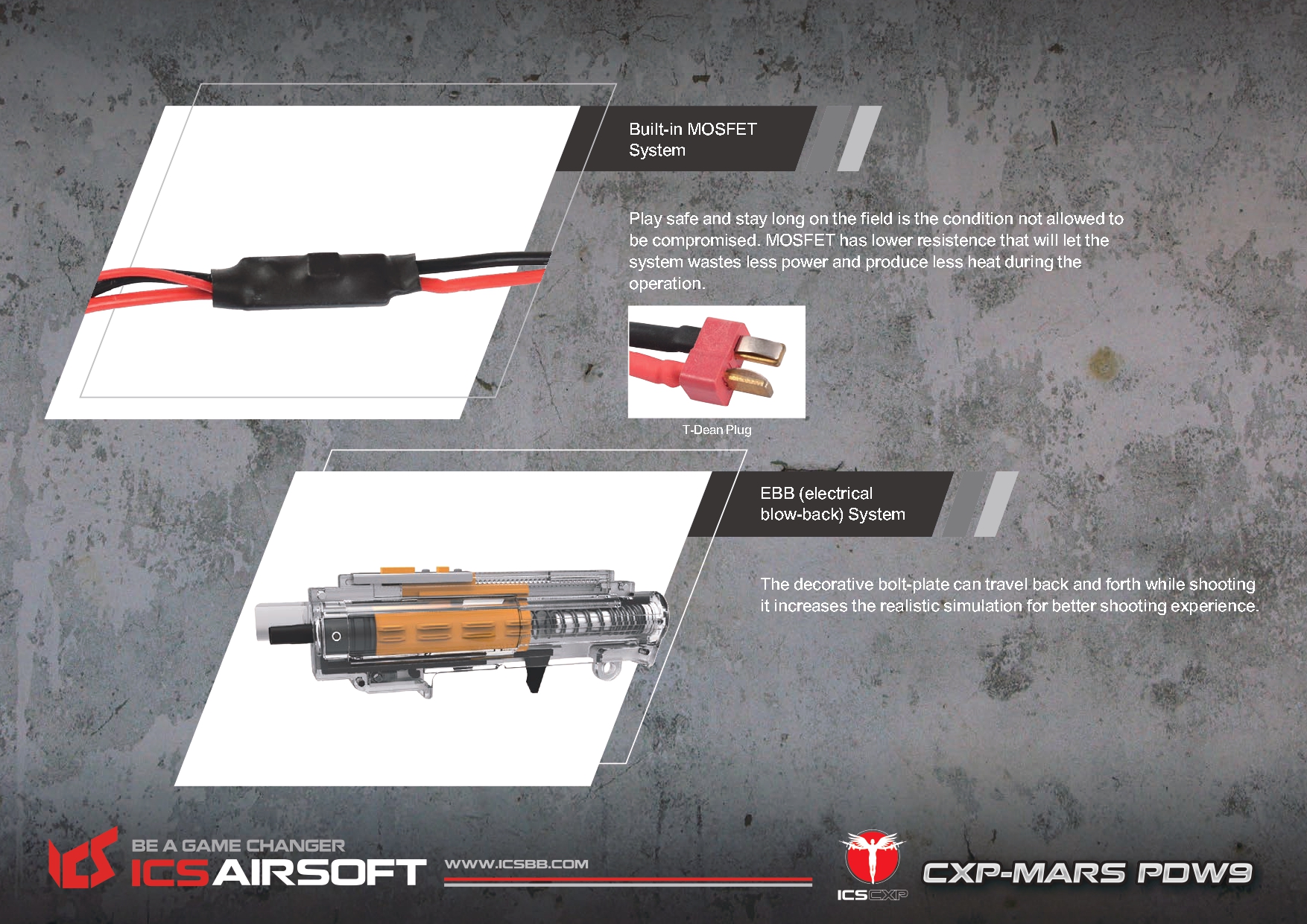ICS Airsoft CXP-MARS PDW9 S3 Airsoft Tüfeği – Siyah