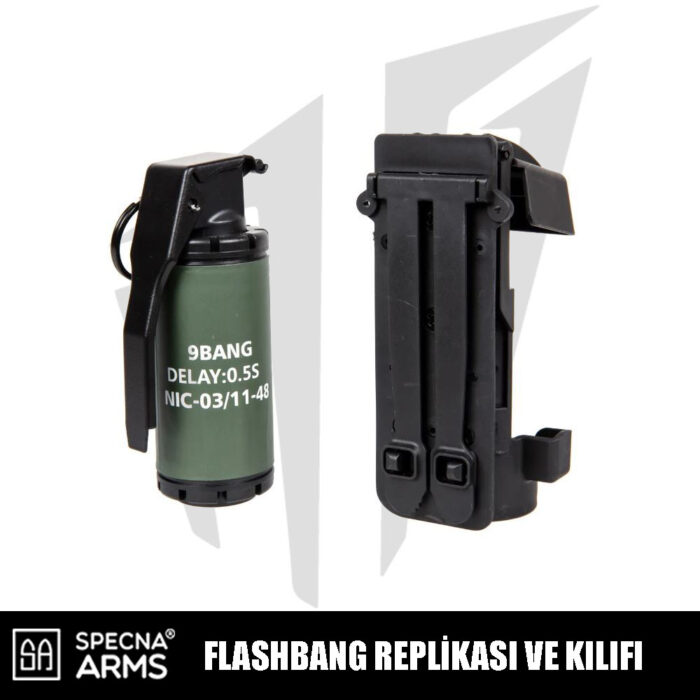 Specna Arms Flashbang Replikası Ve Kılıfı – Siyah