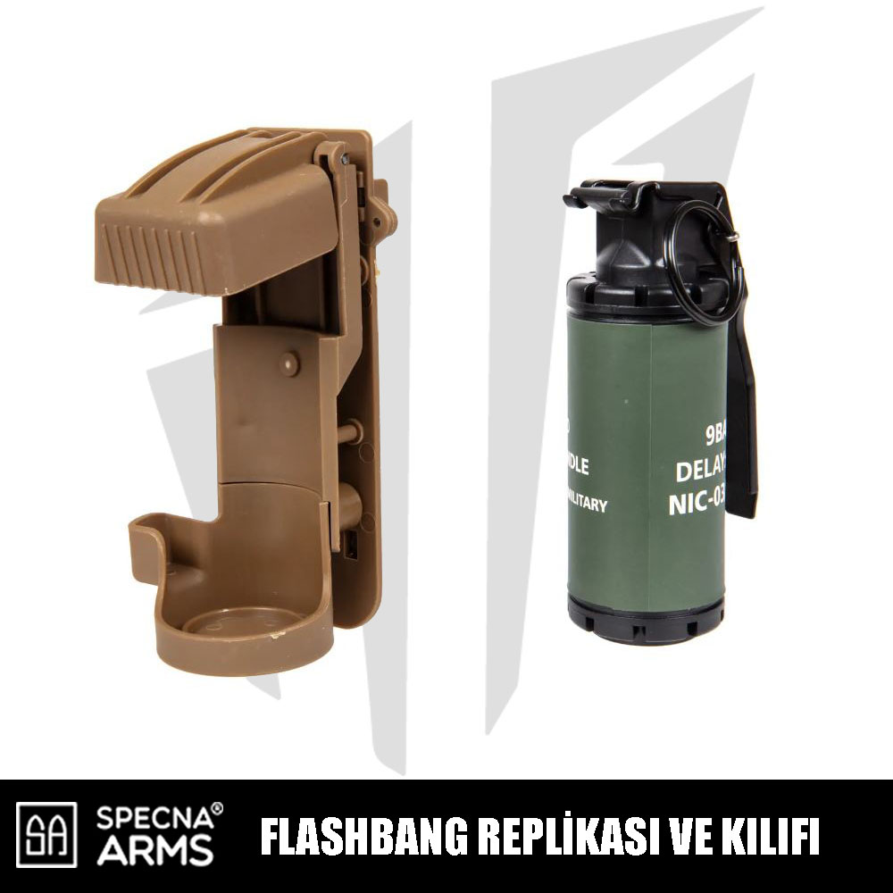 Specna Arms Flashbang Replikası Ve Kılıfı – Tan