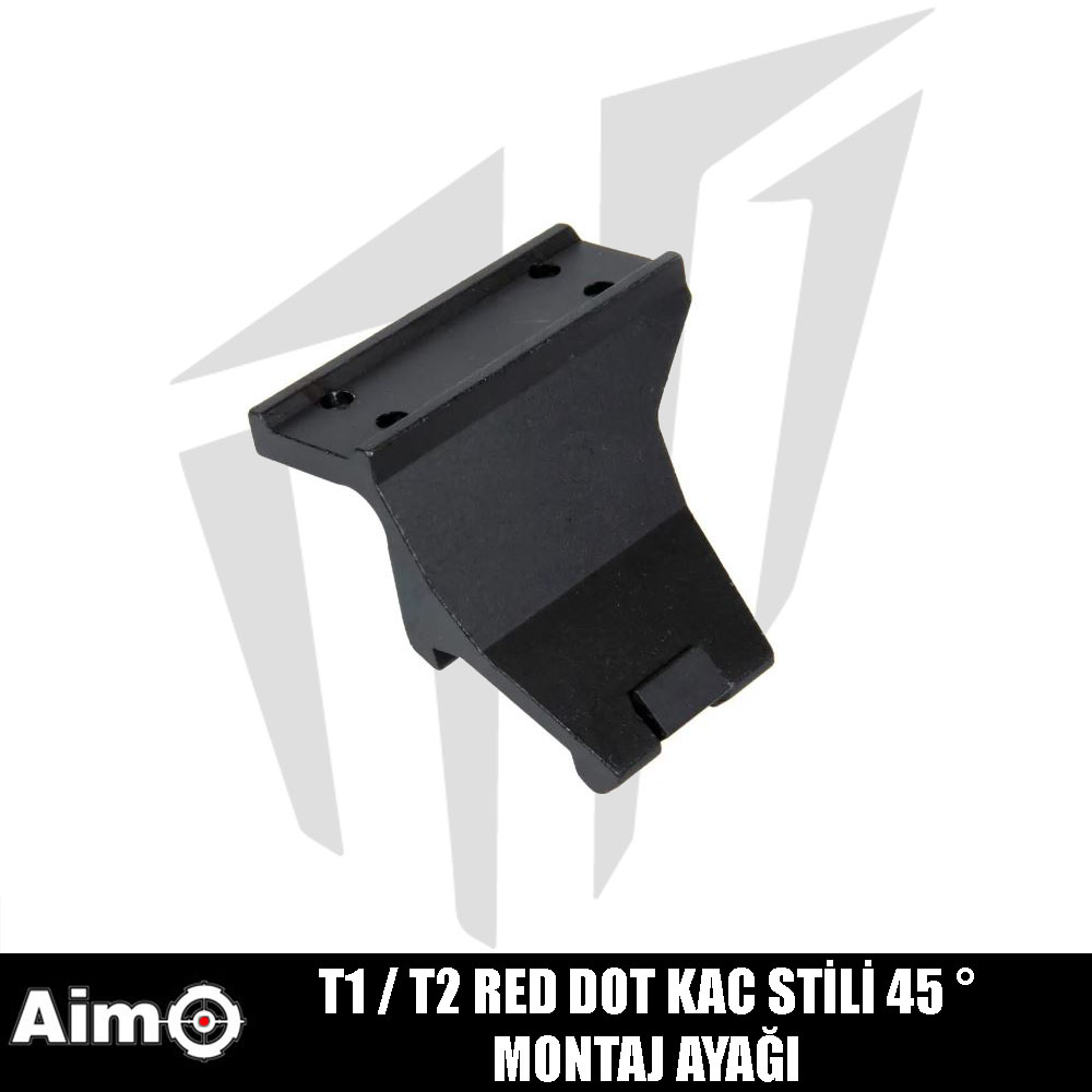 Aim T1 / T2 Red Dot KAC Stili 45 ° Montaj Ayağı - Siyah