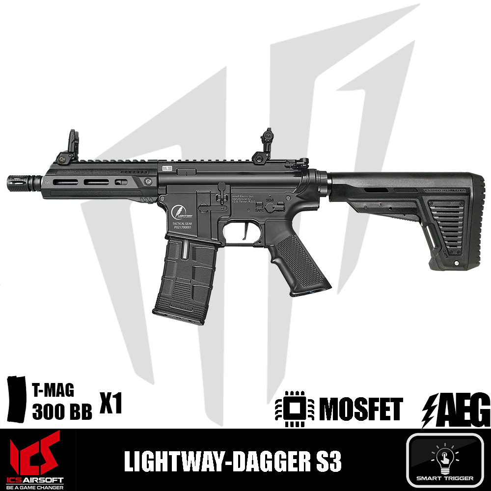 ICS Airsoft LIGHTWAY-DAGGER S3 Airsoft Tüfeği – Siyah