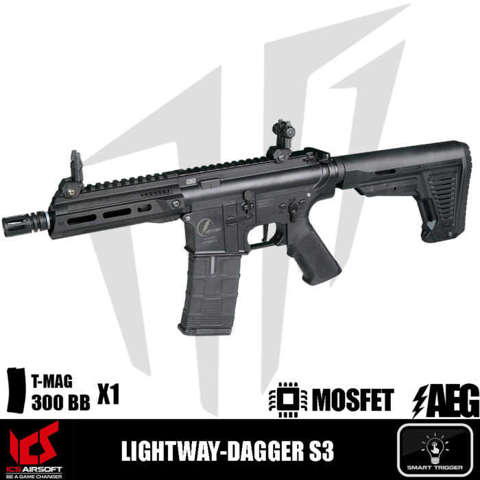 ICS Airsoft LIGHTWAY-DAGGER S3 Airsoft Tüfeği – Siyah