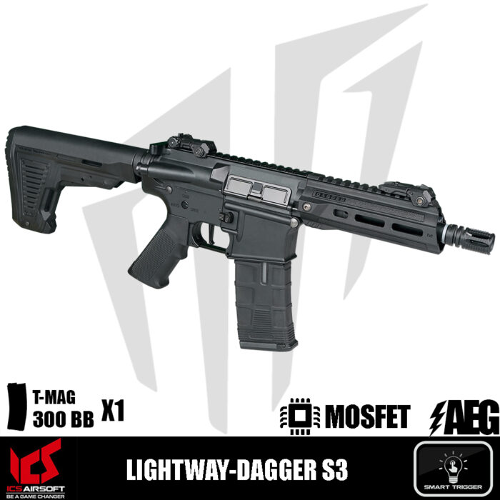 ICS Airsoft LIGHTWAY-DAGGER S3 Airsoft Tüfeği – Siyah