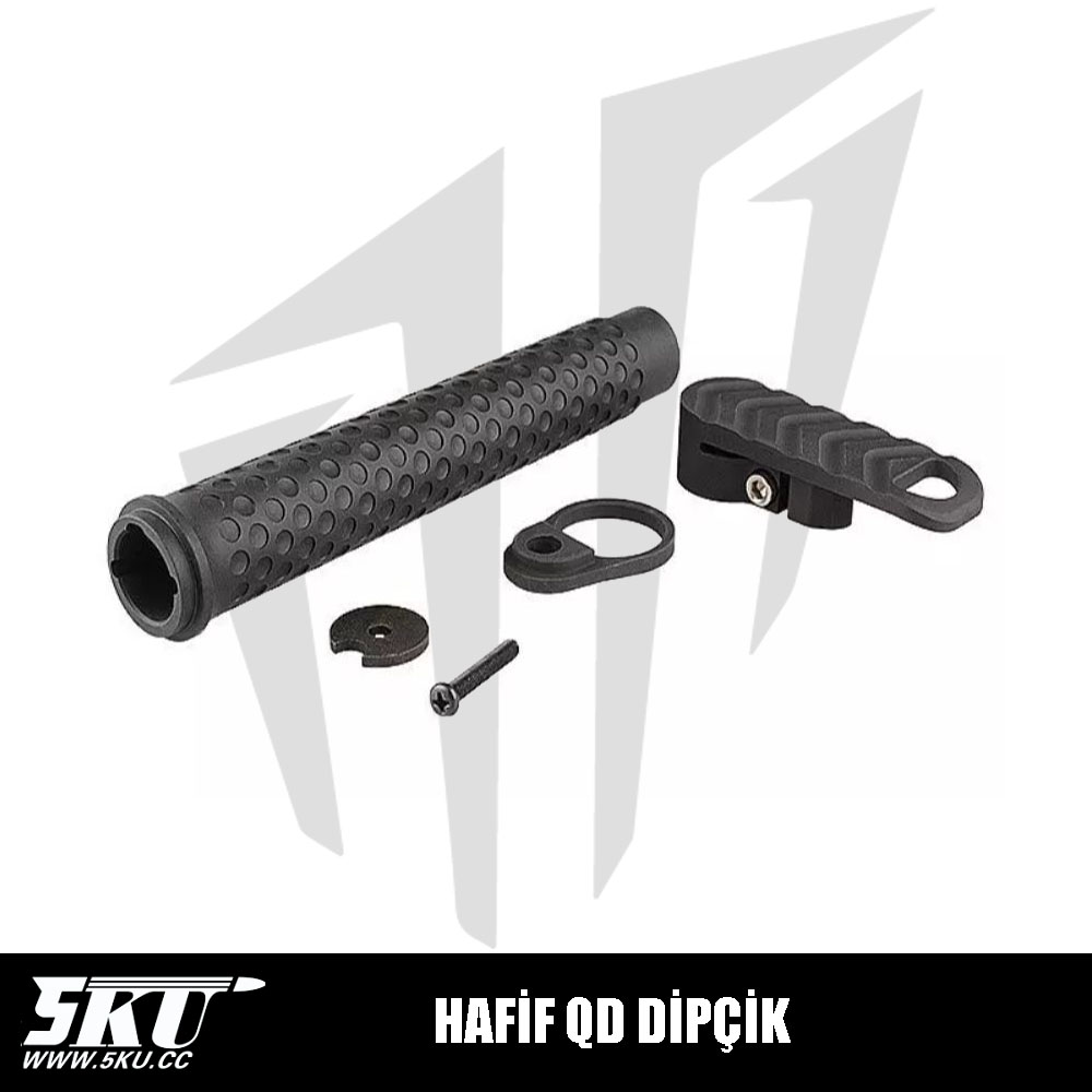 5KU AR Airsoft Tüfekleri İçin Sabit Hafif QD Dipçik – Siyah