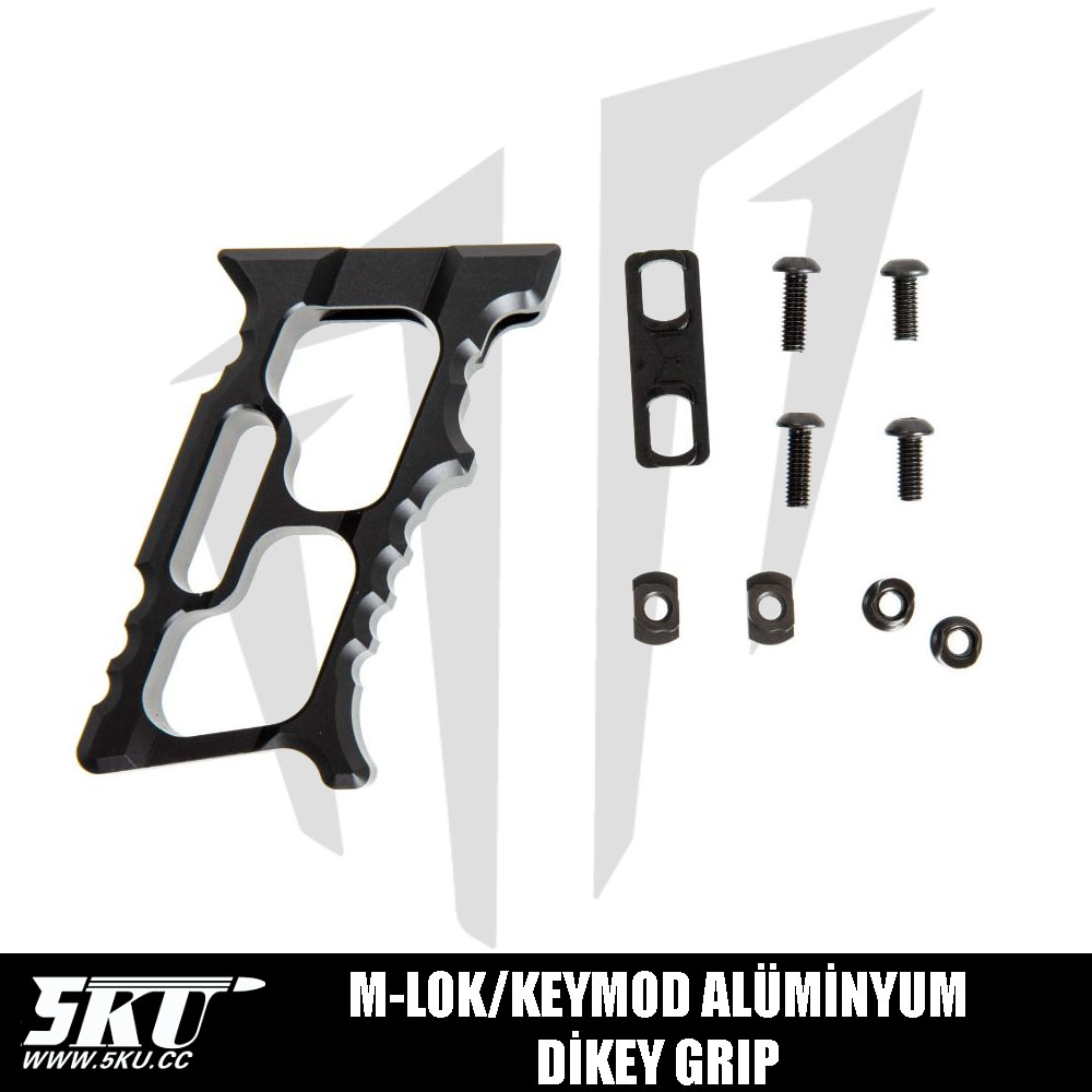 5KU M-LOK/KEYMOD Alüminyum Dikey Grip – Siyah