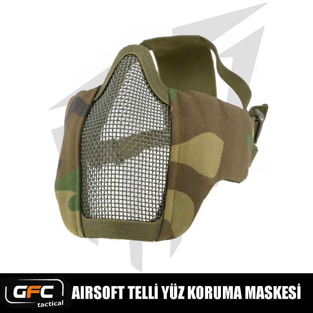 GFC Tactical Airsoft Telli Yüz Koruma Maskesi – Woodland GFC Tactical Airsoft Telli Yüz Koruma Maskesi – Woodland