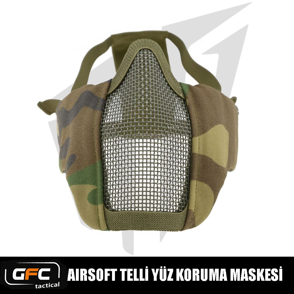 GFC Tactical Airsoft Telli Yüz Koruma Maskesi – Woodland GFC Tactical Airsoft Telli Yüz Koruma Maskesi – Woodland