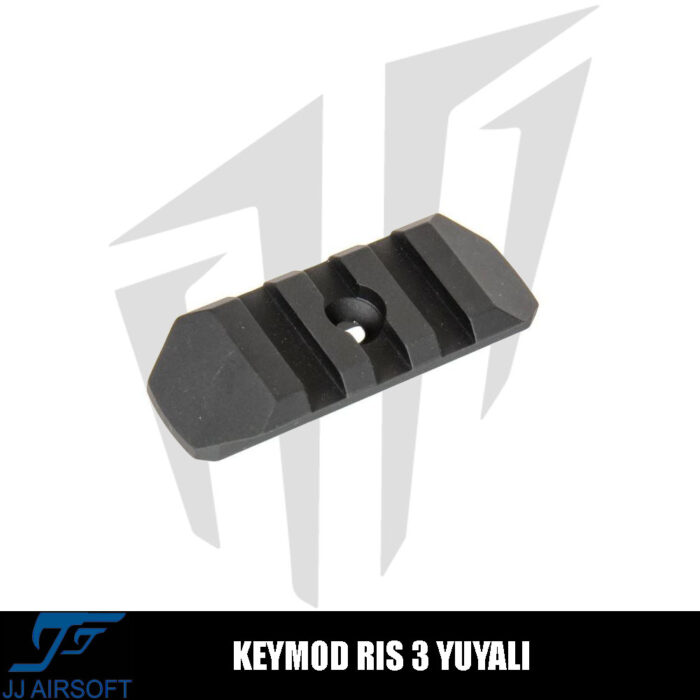 JJ Airsoft KeyMod Ray İçin RIS 3 Yuvalı - Siyah