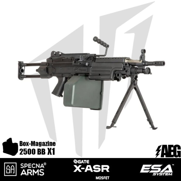 Specna Arms SA-249 PARA CORE™ LMG Airsoft Tüfeği – GATE X-ASR MOSFET – Siyah