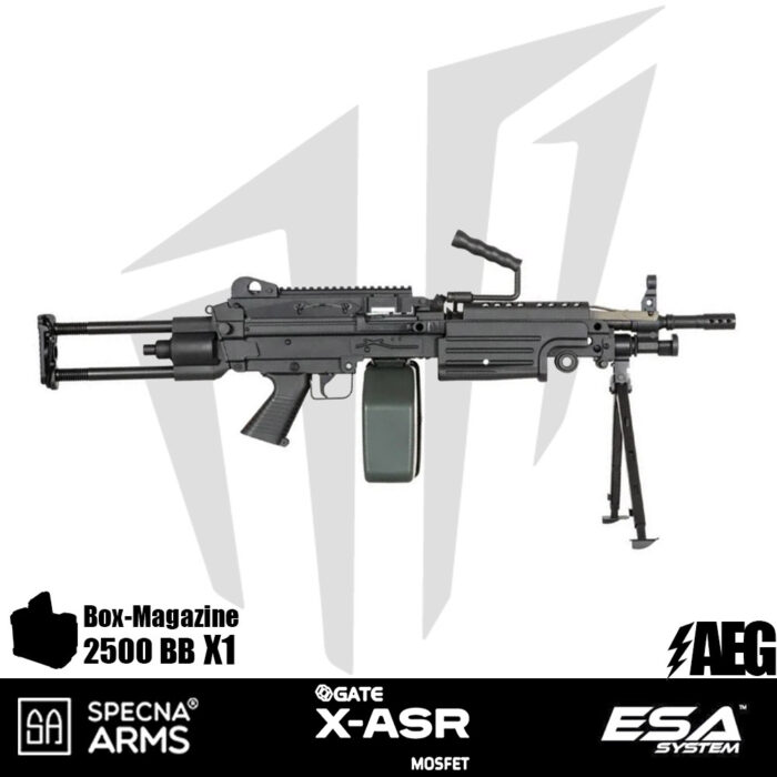 Specna Arms SA-249 PARA CORE™ LMG Airsoft Tüfeği – GATE X-ASR MOSFET – Siyah